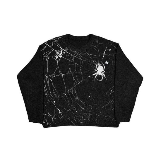 Spider Web  Long Sleeve Knit  Sweater